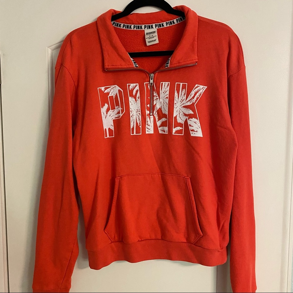 PINK 1/4 Zip Pullover Sweatshirt - Size Medium